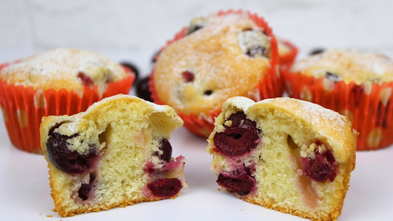 Muffin Recipe With Fresh Cherries 🍒 Easy Recipe