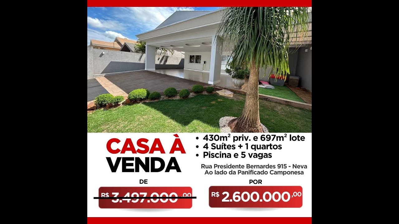 MANSÃO DE LUXO EM CASCAVEL CONHEÇA EM DETALHES