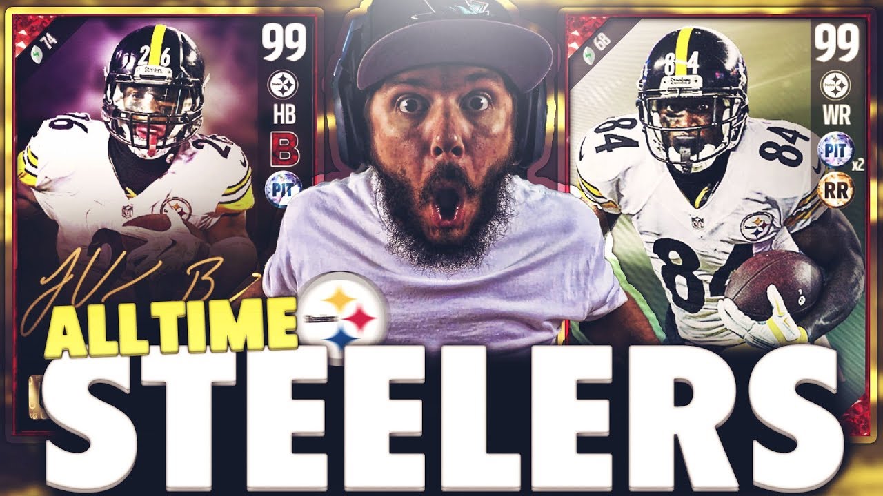 ALL TIME PITTSBURGH STEELERS SQUAD BUILDER AND GAMEPLAY - MADDEN 17 ULTIMATE TEAM