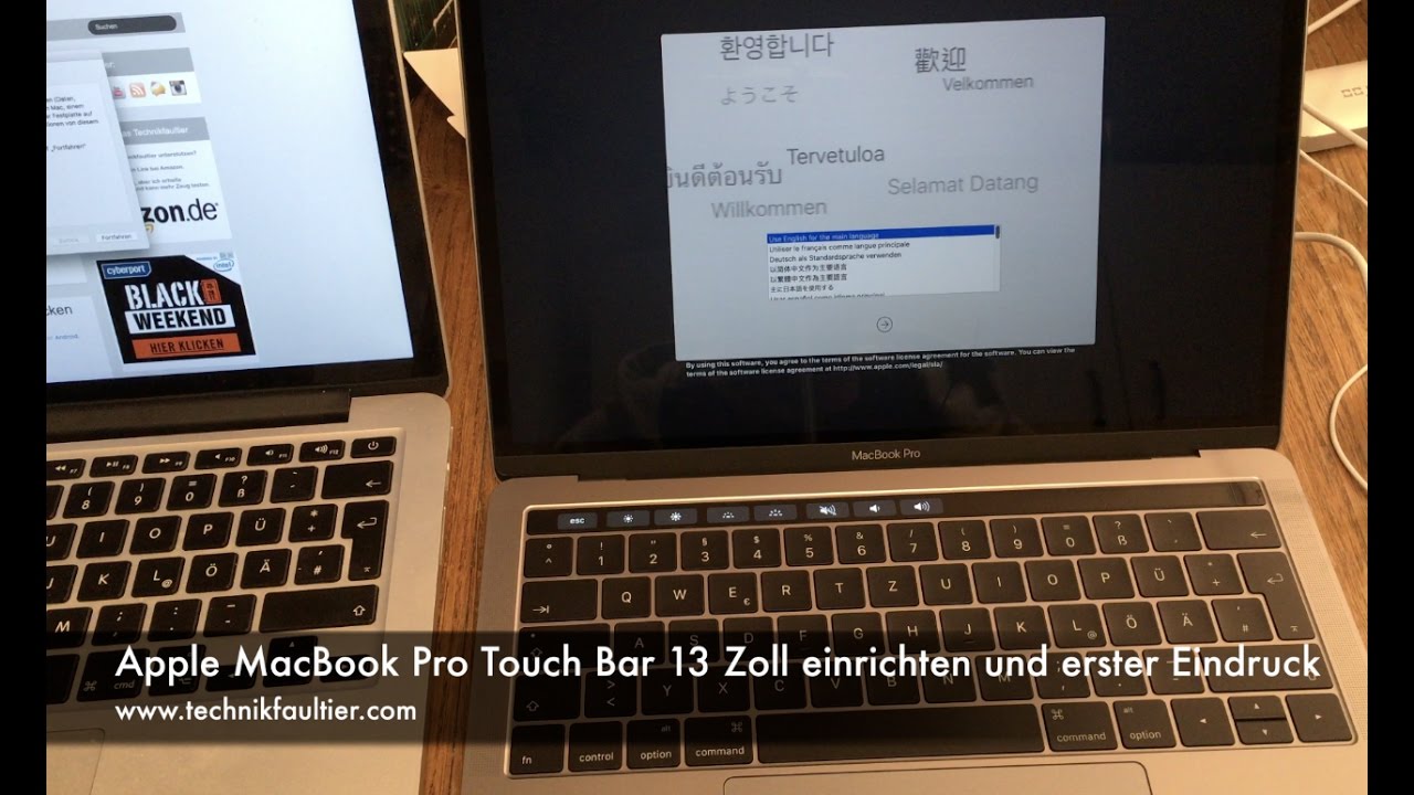 Apple MacBook Pro Touch Bar 13 Zoll einrichten und erster Eindruck