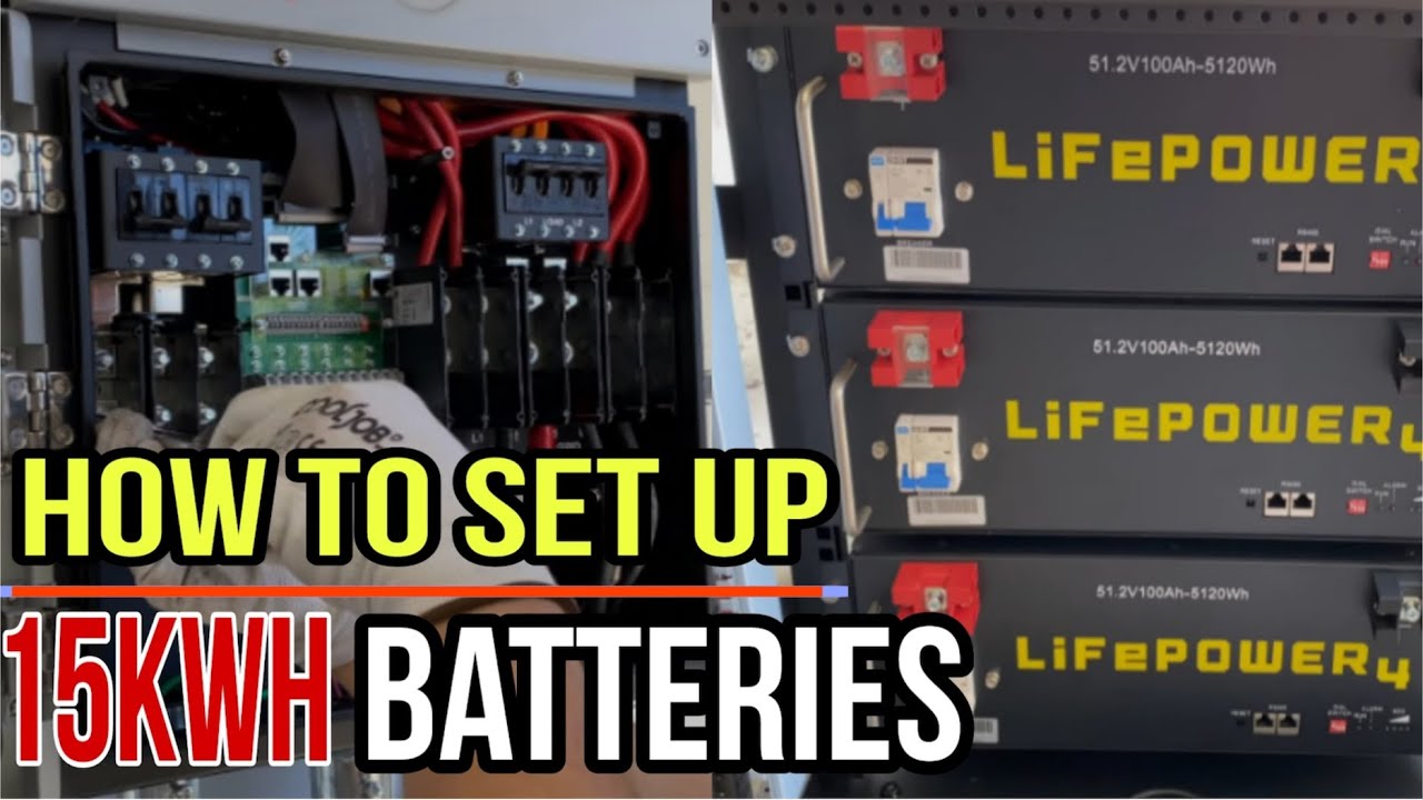Installing batteries for solar array. Whole-home backup with Sol-Ark 15k & EG4 & 6800W solar panels.