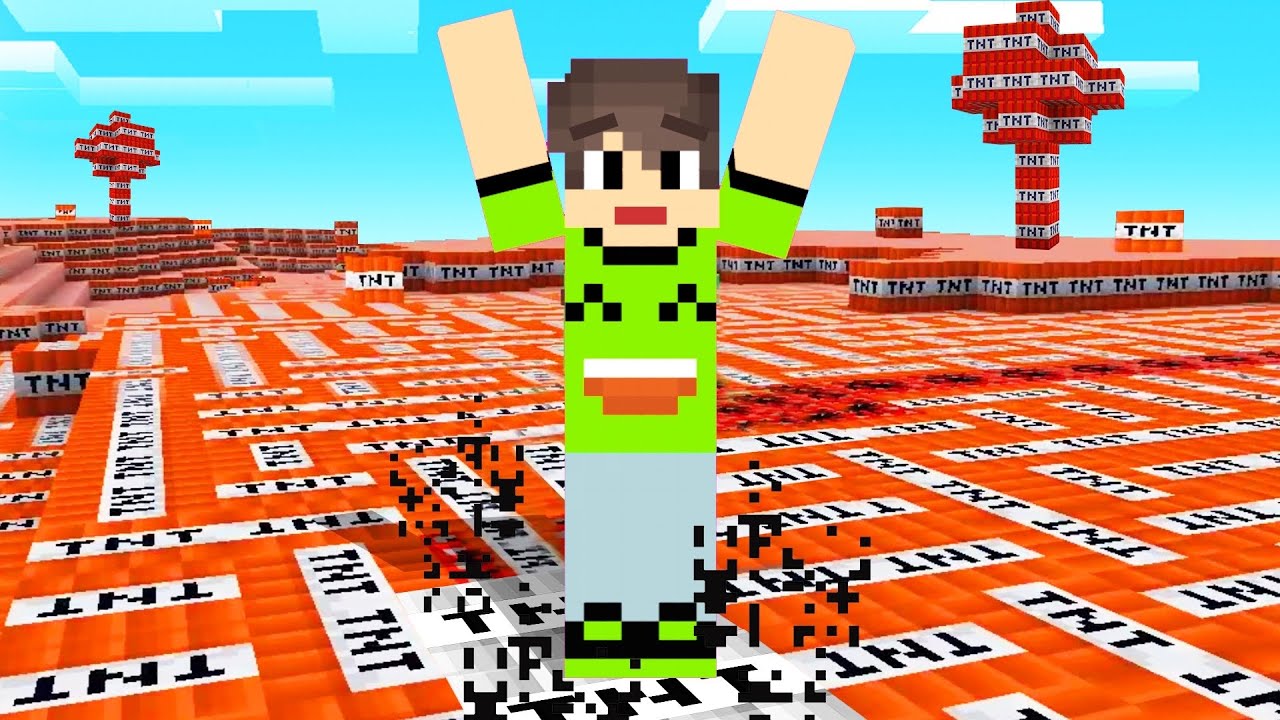Playing MINECRAFT But The ENTIRE MAP IS TNT!