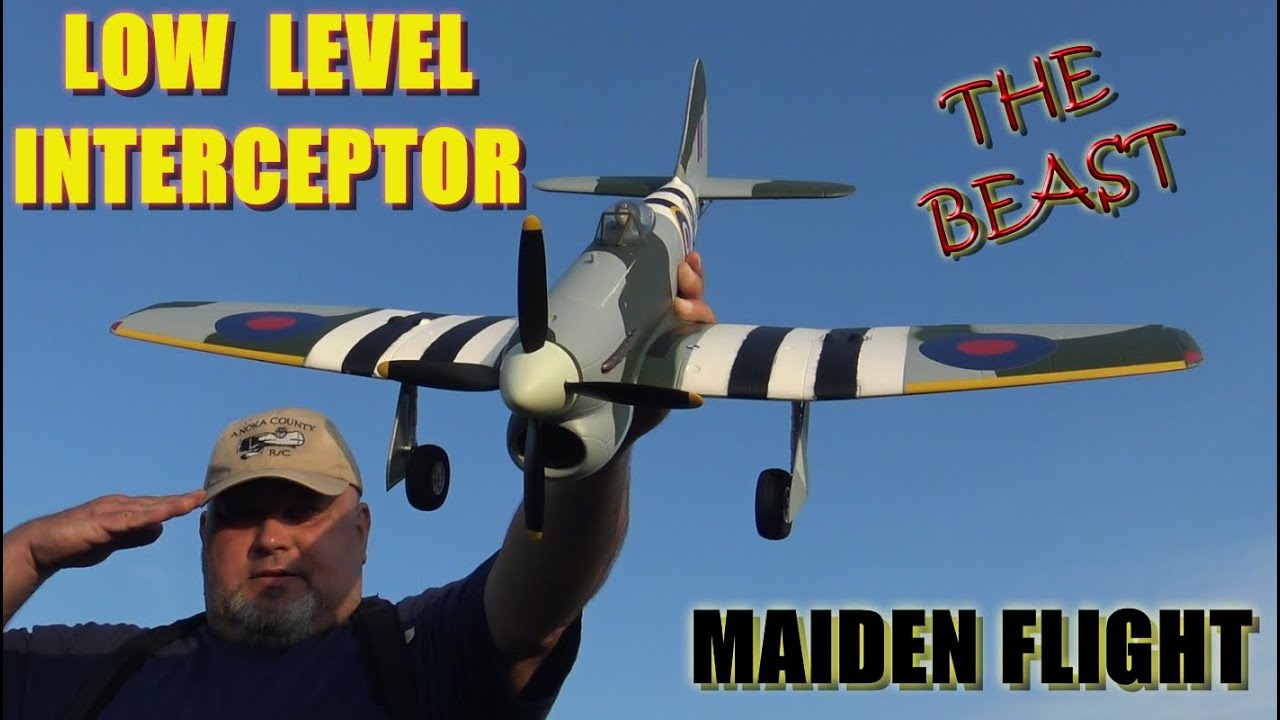 Hawker Tempest 800mm RC plane 6 Axis gyro 3S POWER PNF H-King MAIDEN FLIGHT