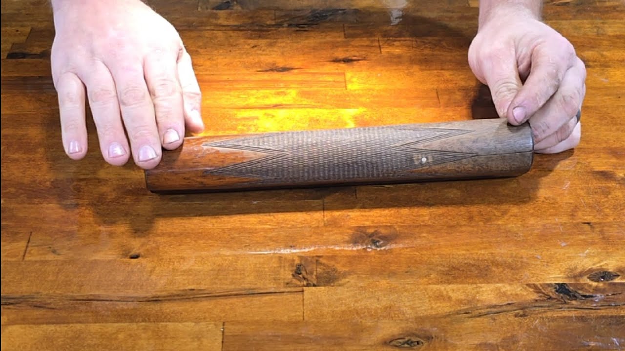 How to repair a cracked wood forend shotgun stock.