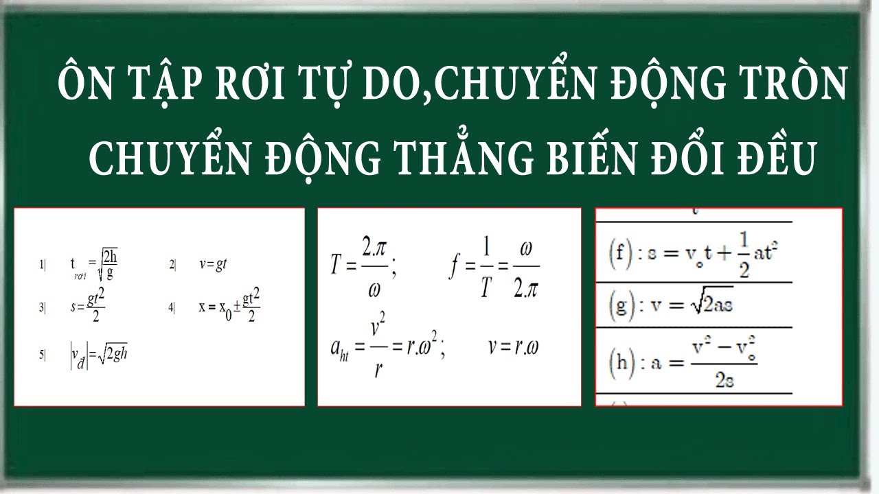 Hướng dẫn giải bài tập rơi tự do, chuyển động thẳng biến đổi đều, chuyển động tròn đều.