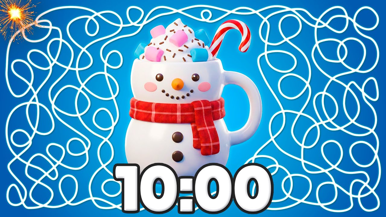 10 Minute [WINTER] Snowman Hot Chocolate Timer ☕❄️ | Countdown Surprise!