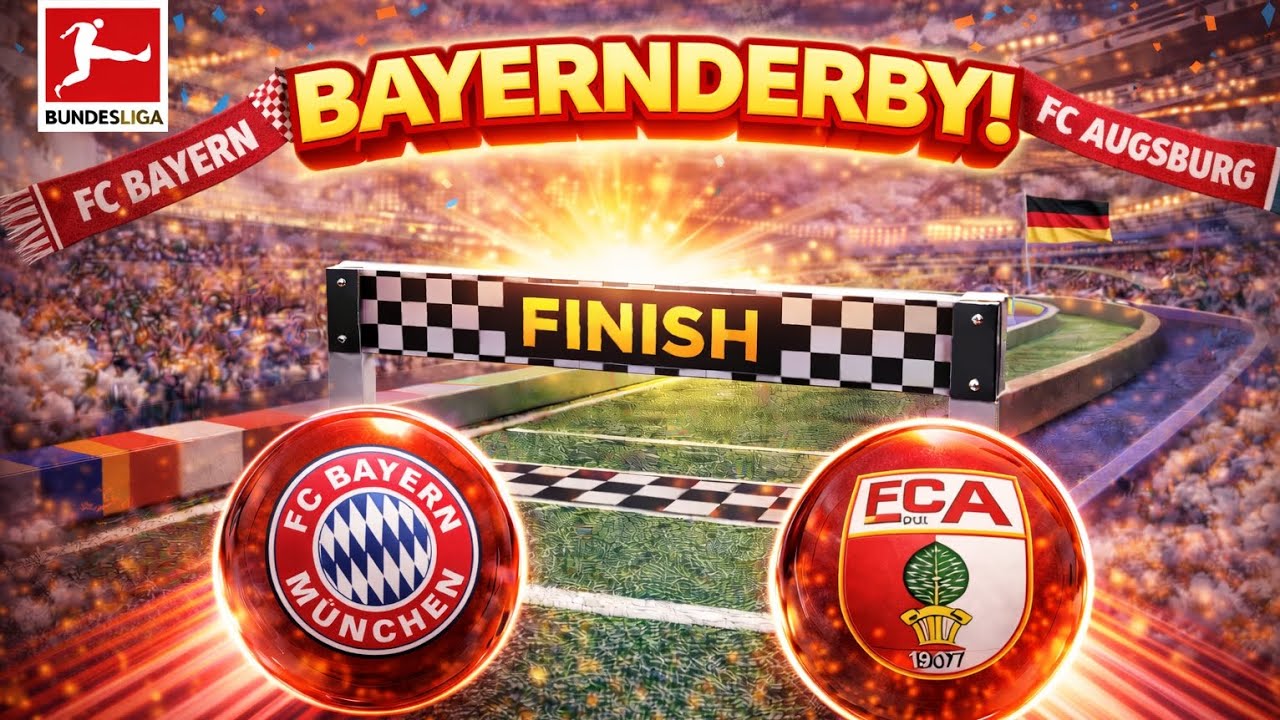 Bayernderby FC Bayern M&uuml;nchen gegen FC Augsburg Bundesliga Spieltag 19 Marble Race Prediction