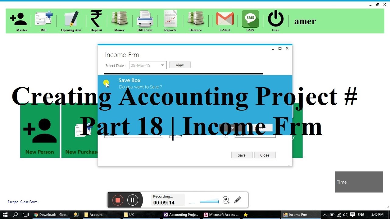 Creating Accounting Project :  Part - 18 | Income Form