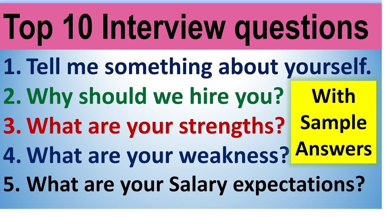 Top 10 Interview questions in English by Smile please world