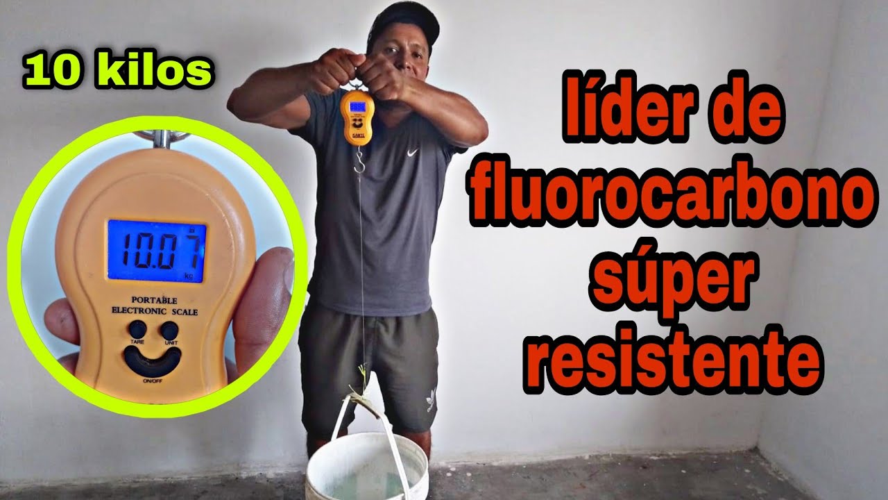 Así hago un líder de fluorocarbono con nudos súper resistente / test 10 kg de resistencia.