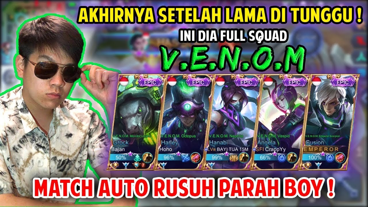 FULL SQUAD V.E.N.O.M BERAKSI BOY! KITA BANTAI PARA PUBLIK TANPA SISA! - Mobile Legends