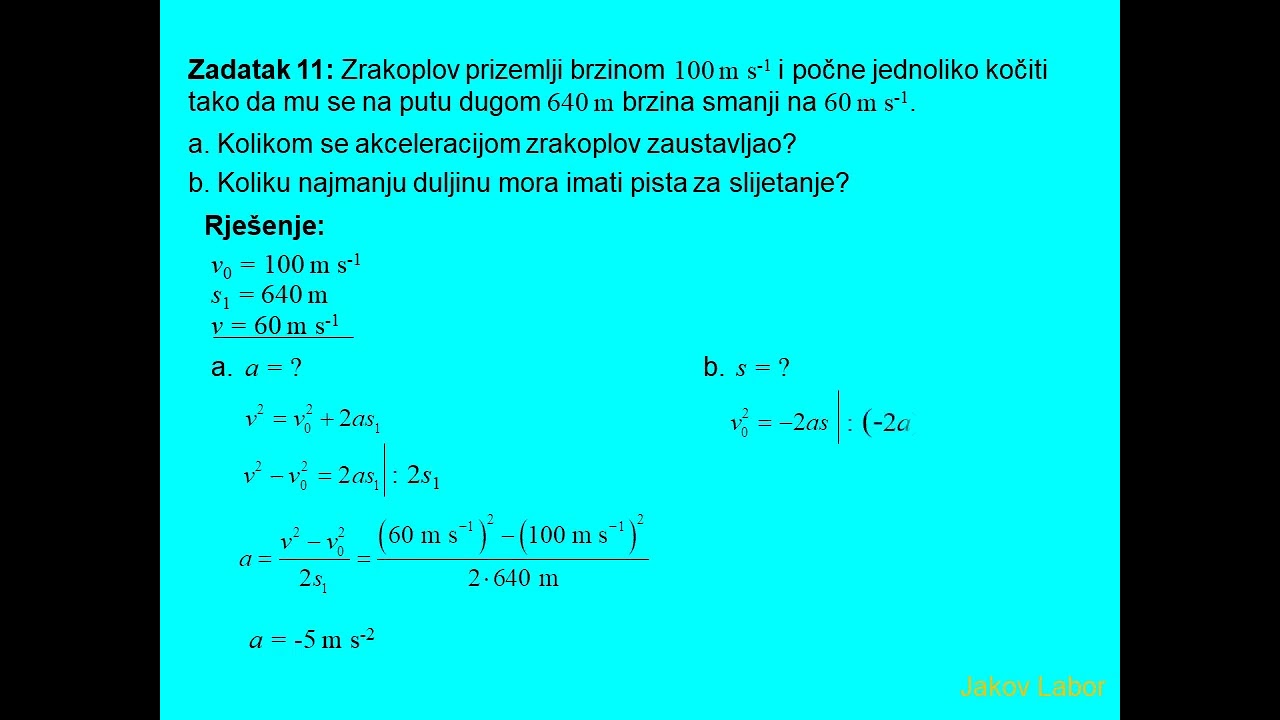 JEDNOLIKO USPORENO PRAVOCRTNO GIBANJE