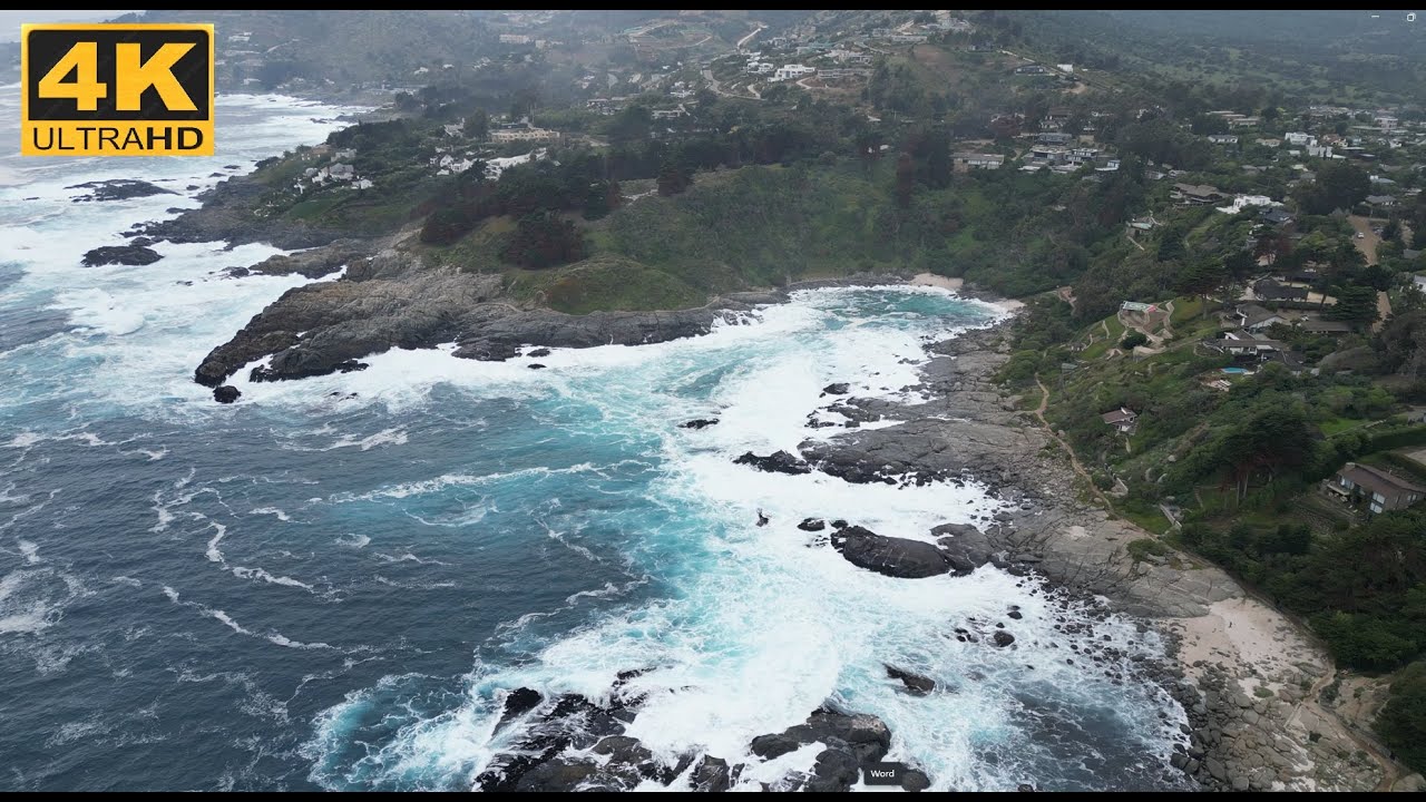 Las Cujas Beach in 4K 🌊 | Aerial Drone View of a Hidden Gem in Chile 🇨🇱🚁