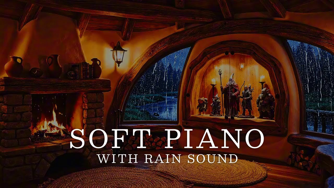 Peaceful Piano Sleep Music 🌙🎶 Rainy Night Bedroom Ambience for Deep Relaxation