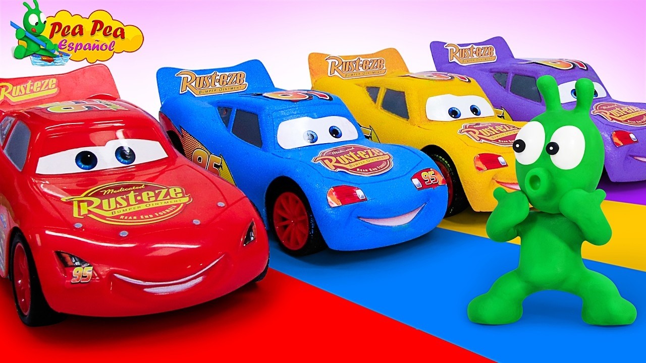 🚗 Pea Pea Juega con Carritos de Juguete Coloridos - Dibujos Animados para Ni&ntilde;os