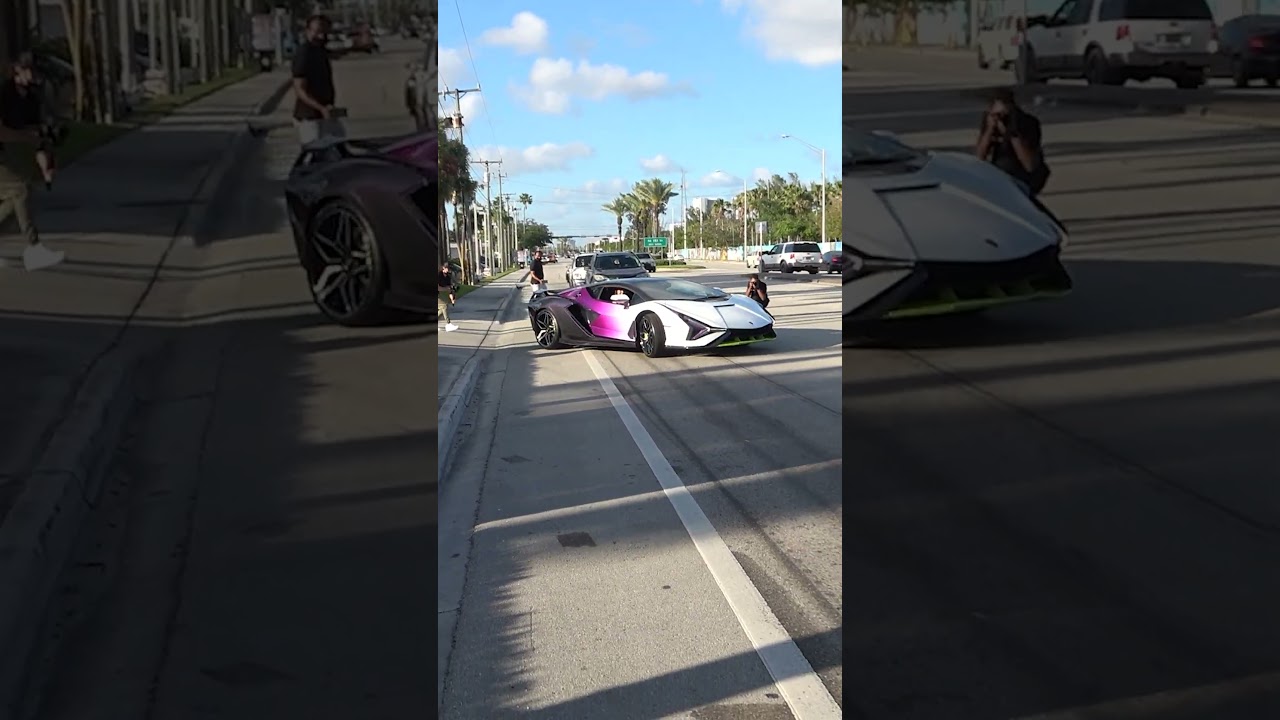 Lamborghini SIAN leaving Lamborghini Miami