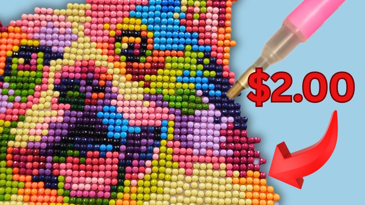 I Did THE CHEAPEST Diamond Painting In My Stash ....
