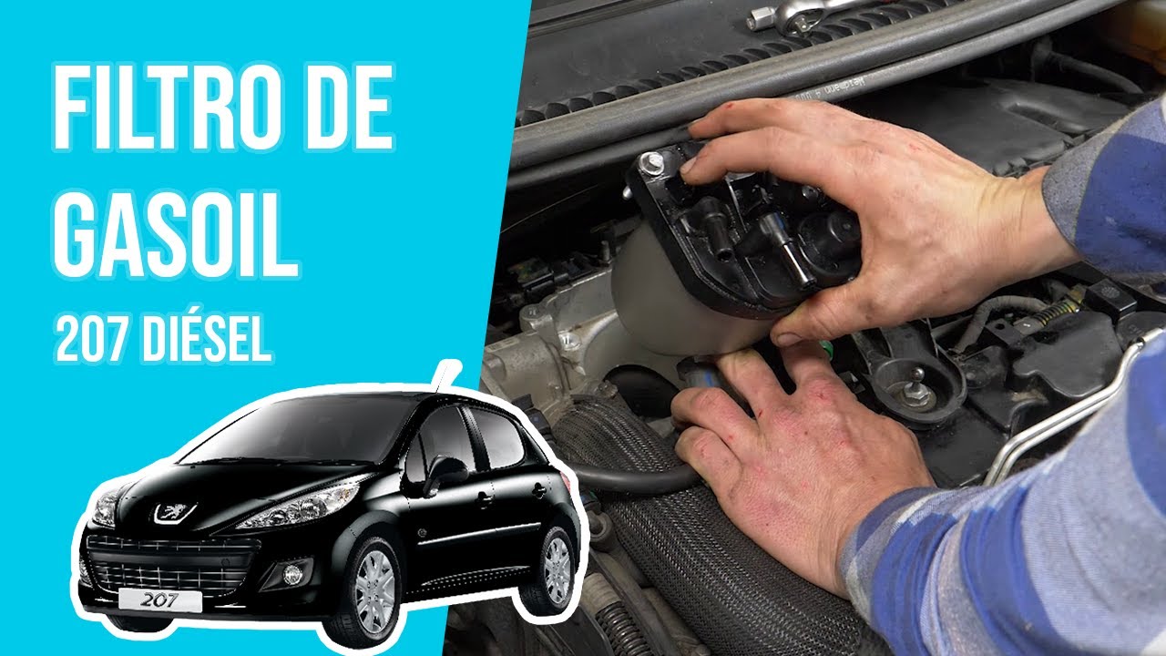 Cómo cambiar el filtro de gasoil PEUGEOT 207 1.4 HDI ⛽