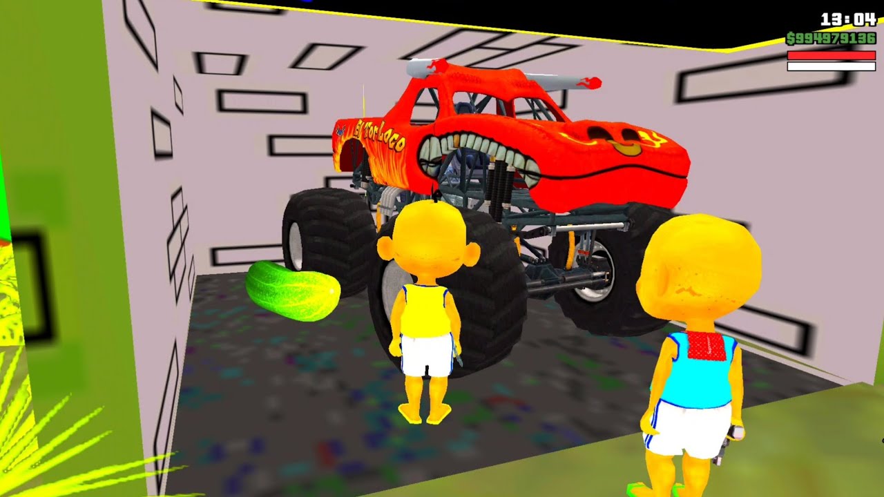 Upin & ipin pergi ke Rumah Atok Dalang , Naik Mobil Monster Banteng bertanduk 😍 Dunia Oyya