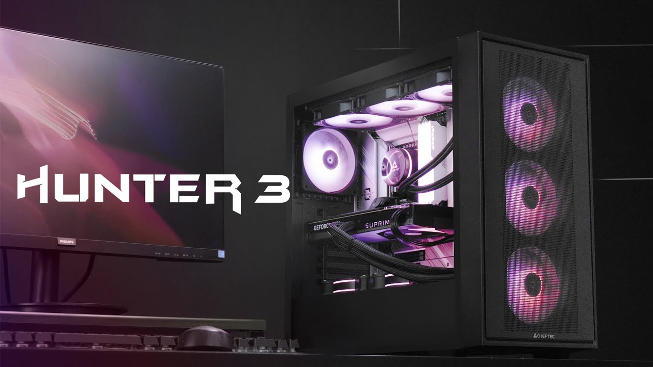 CHIEFTEC | Hunter 3 | GS-03B-OP | E-ATX Gaming Tower with Perforated Steel Front, ARGB