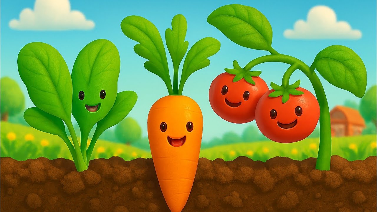 Tiny Vegetables Grow Up 🌱 | From Seed to Plate | Kids Learning 3D Cartoon