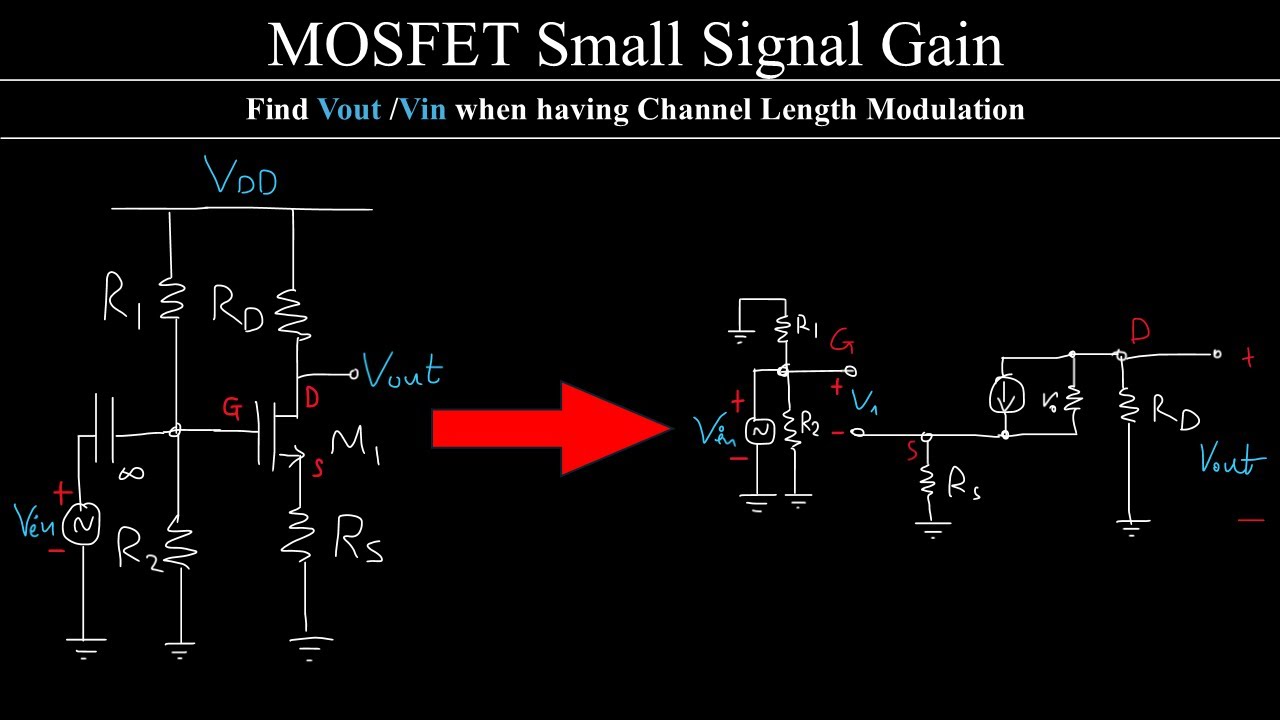 How to find Small Signal Gain in MOSFET circuits (Voltage Divider bias)