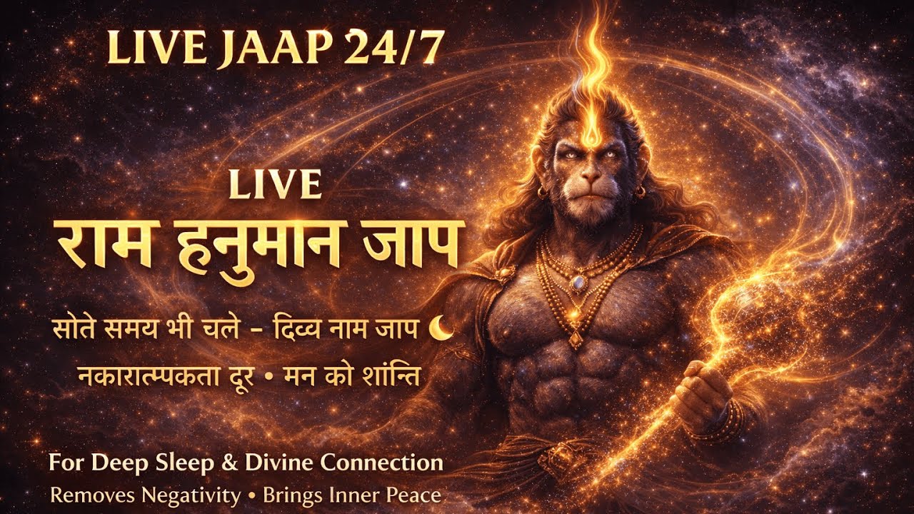 🔴 LIVE Ram Hanuman Naam Jaap 24×7 | Peaceful Jap for Sleep, Positivity & Divine Connection 🙏
