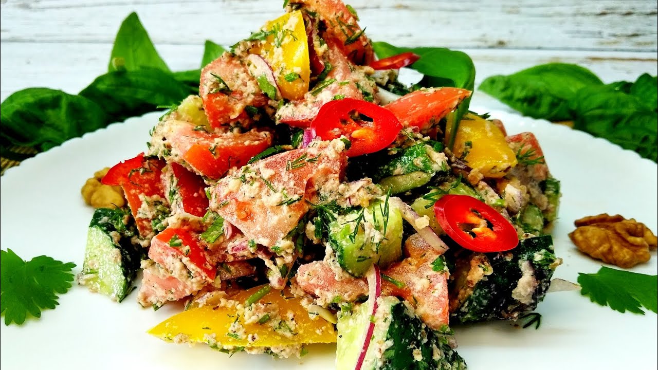 Georgian Salad with nut dressing: Never get bored!
