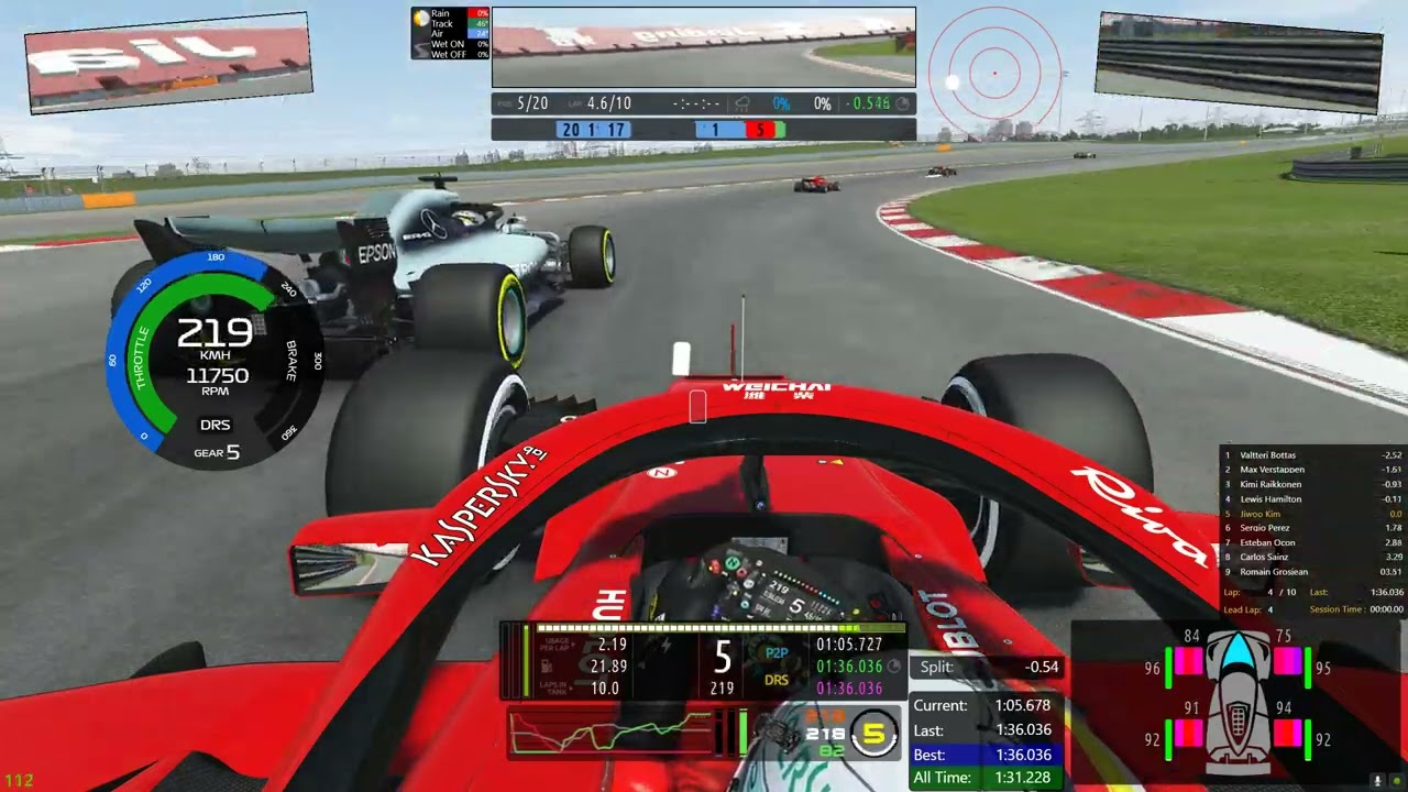 rFactor 2 : F1 2018 . Sebastian Vettel . Scuderia Ferrari . Chinese Grand Prix