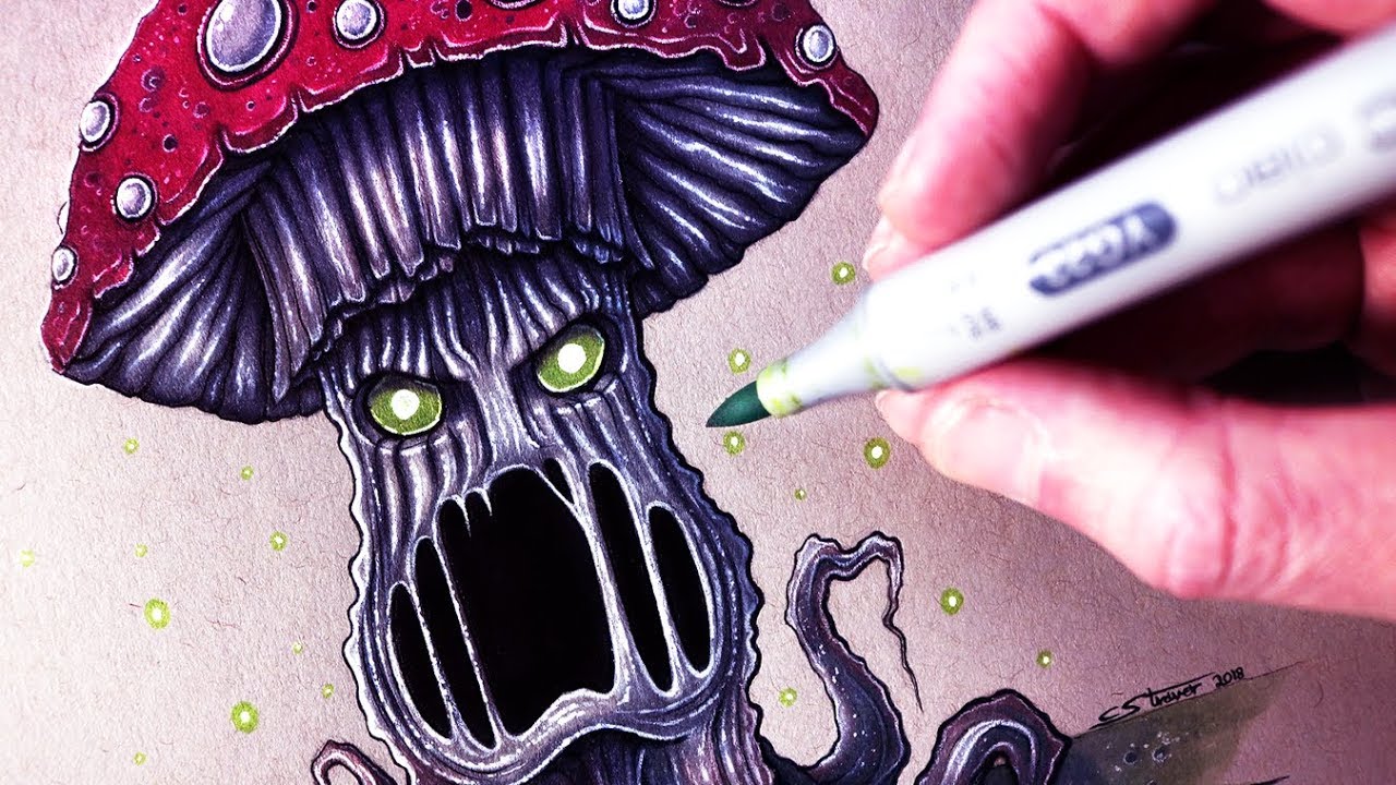 Let's Draw an EVIL MUSHROOM - FANTASY ART FRIDAY