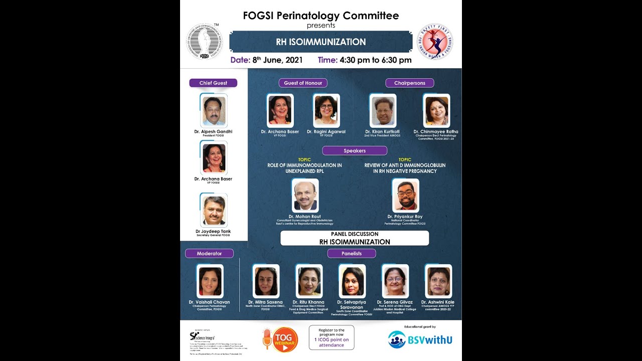 RH Isoimmunization || 08.06.2021 || TOG Webinar || Science Integra