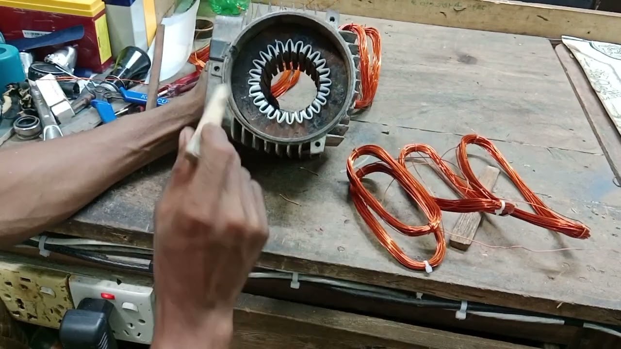 ১ ঘোড়া মটর কয়েল বাধাই how to rewinding 1 HP water pump ( pat 1 )