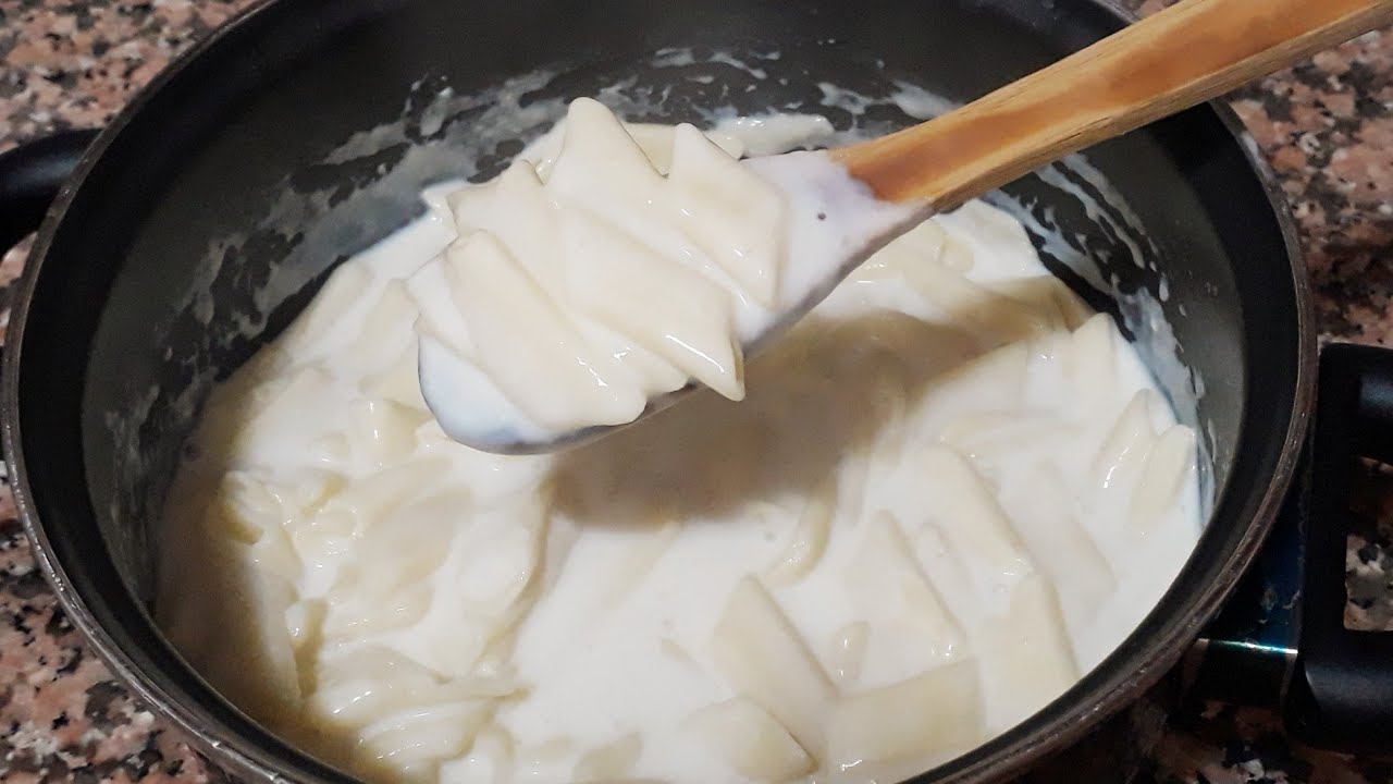 أسرع وأسهل معكرونة(ليباط)بالحليب  قوام كريمي بدون كريما