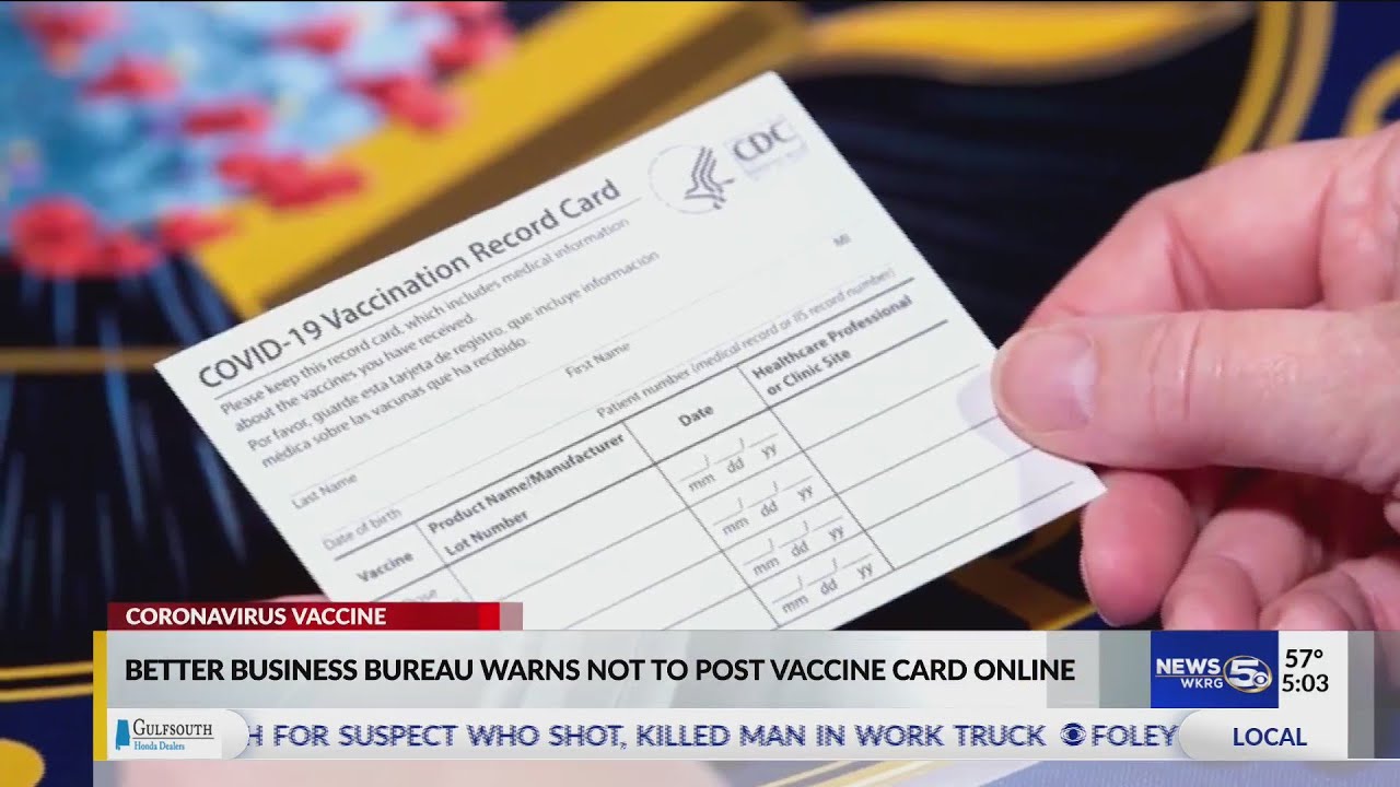 VIDEO: BBB warns not to post vaccine cards online