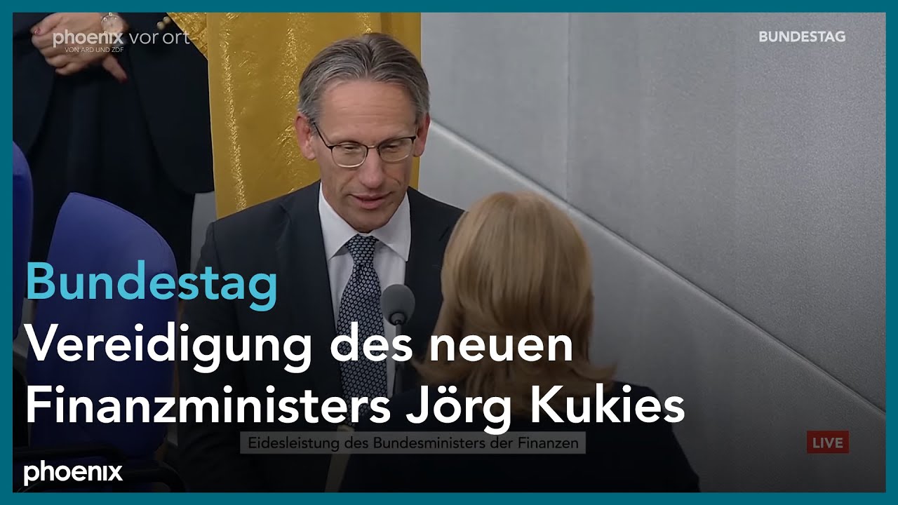 Vereidigung des neuen Finanzministers Jörg Kukies durch Bundestagspräsidentin Bärbel Bas | 07.11.24