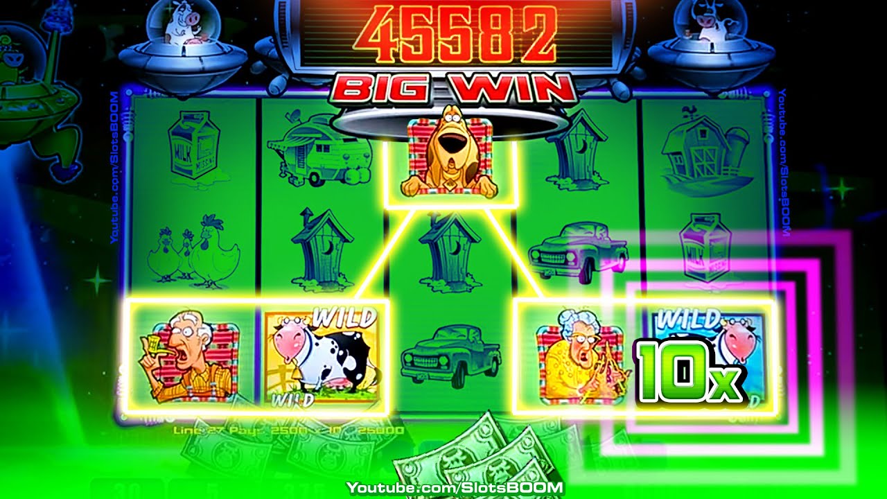 WIN WIN WIN 10X BIG BONUS!!! Invaders Attack from the Planet Moolah - CASINO VIDEO SLOTS