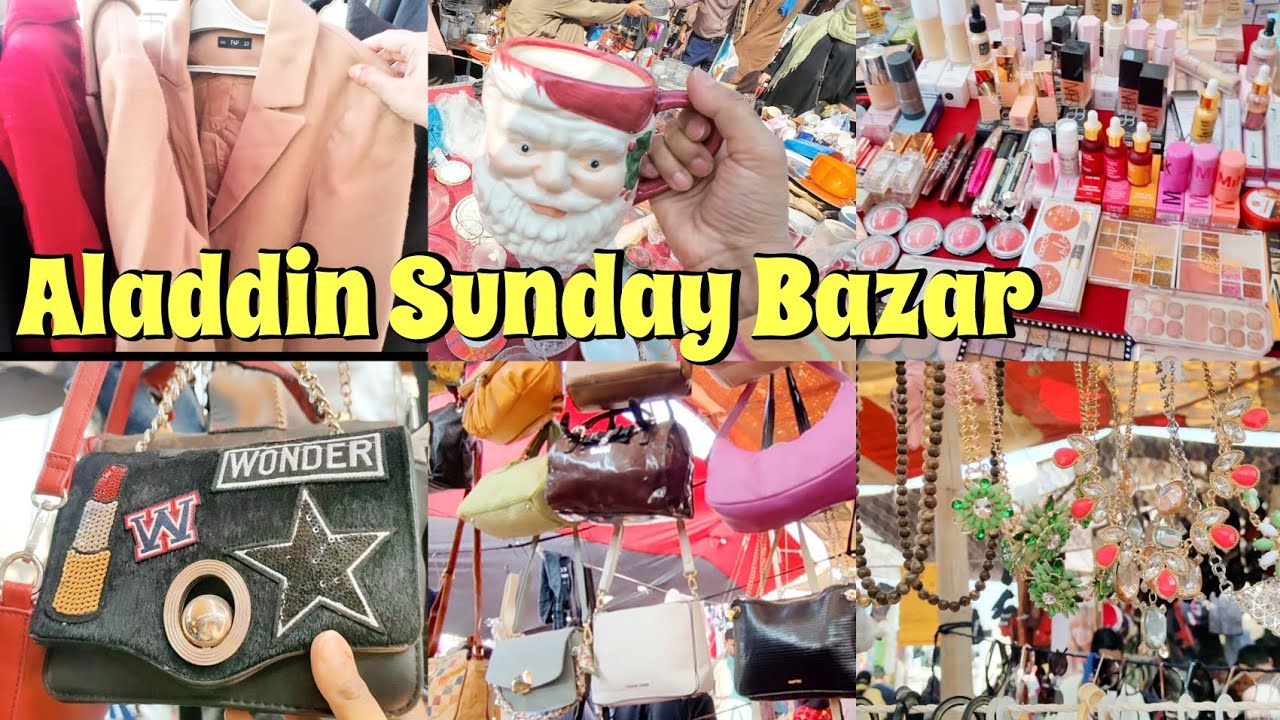 Aladdin Sunday Market Karachi |Branded Bags | Crockery Jewellers Cheapest Market Glam With Afsana