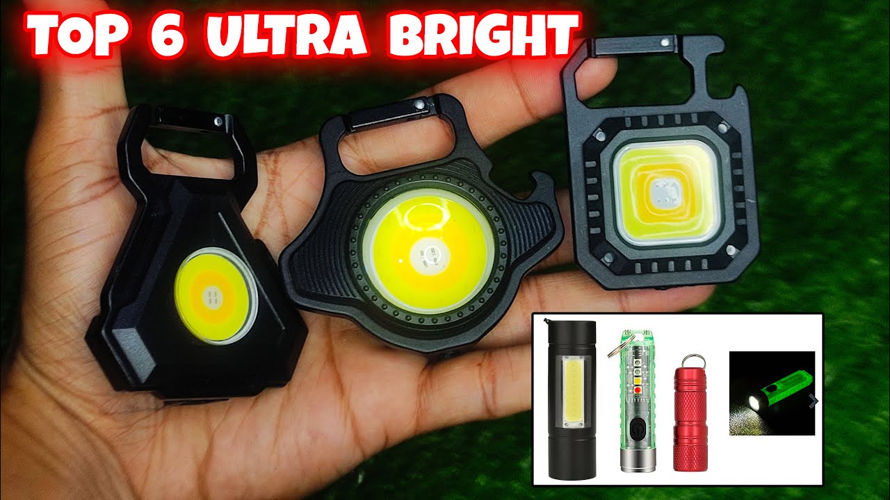 Top 6 Ultra Bright Mini Rechargeable Cob Keychain Led Flashlight || USB Charging Emergency Lamps