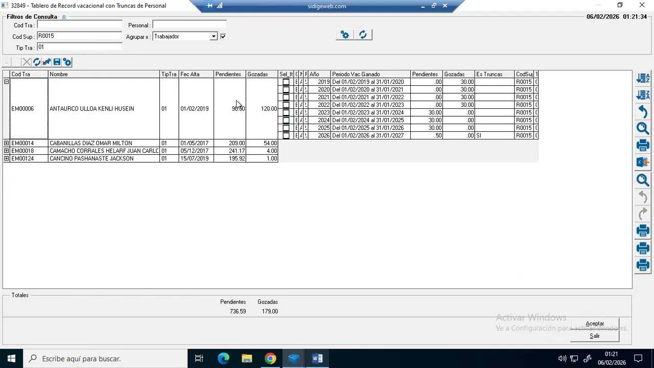 ATCH 06 10 Reporte de Record de Vacaciones Truncas   T32849