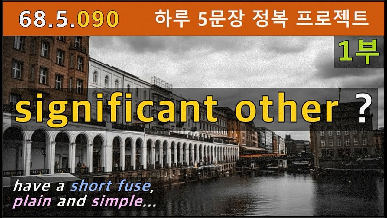[하루5문장#090-1부] have a short fuse, significant other, plain and simple etc, 68.5.090