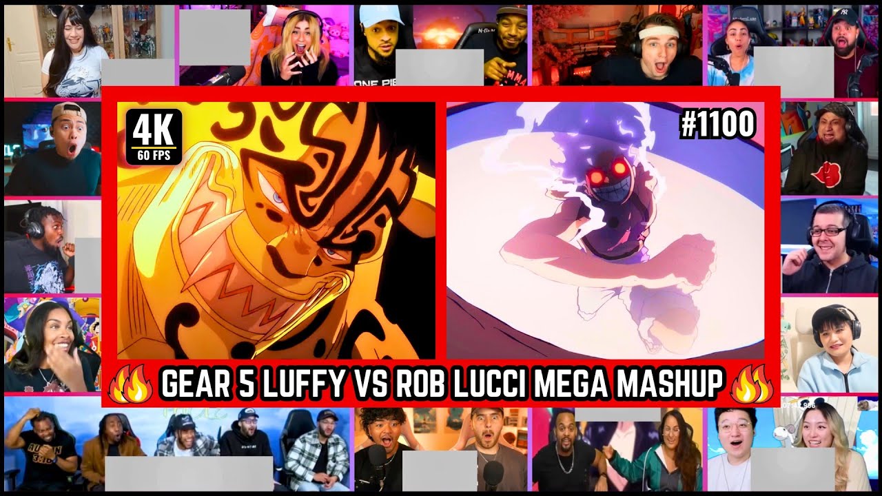 🔥🔥LUFFY VS LUCCI MEGA REACTION MASHUP - One Piece Episode 1100 Mega Reaction Mashup #onepiece1100