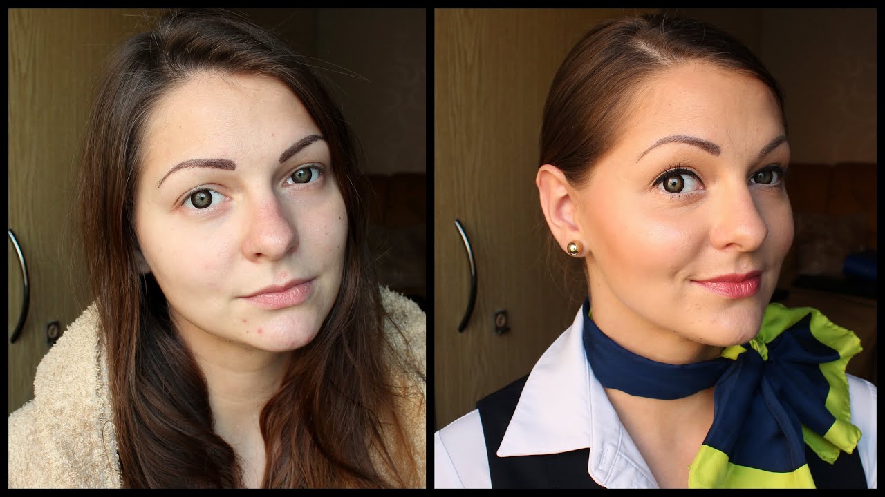 Get Ready With Me | Natural  Flight Attendant makeup + hair