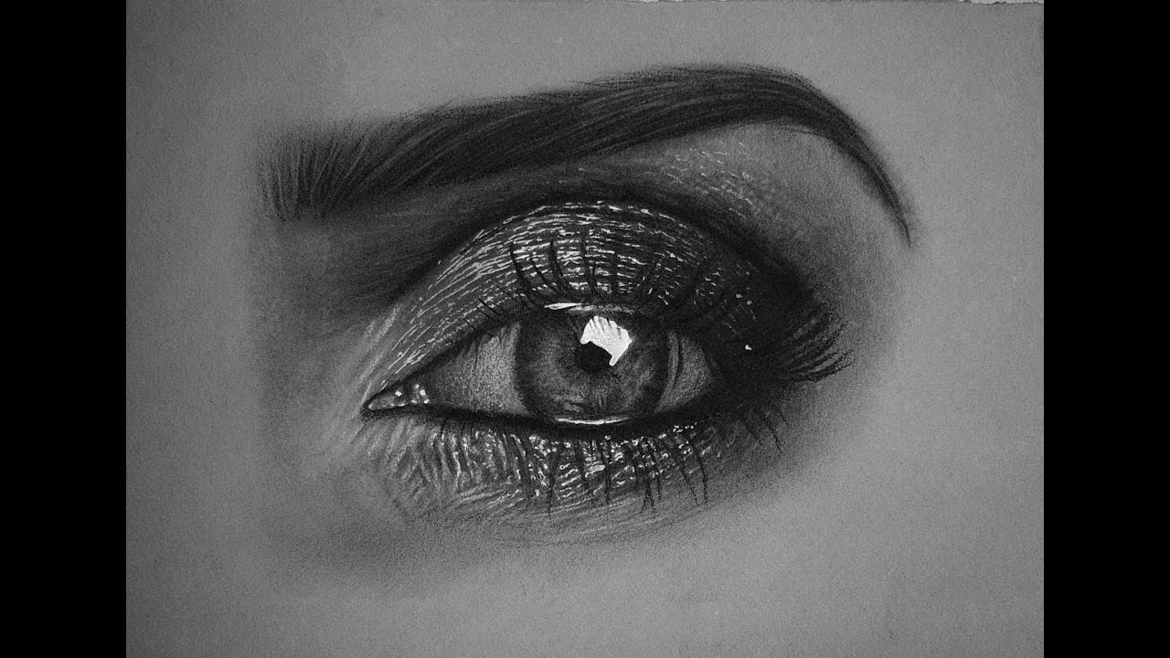 تعليم رسم العين بالفحم بواقعية _اسباب وعلاج الارت بلوك