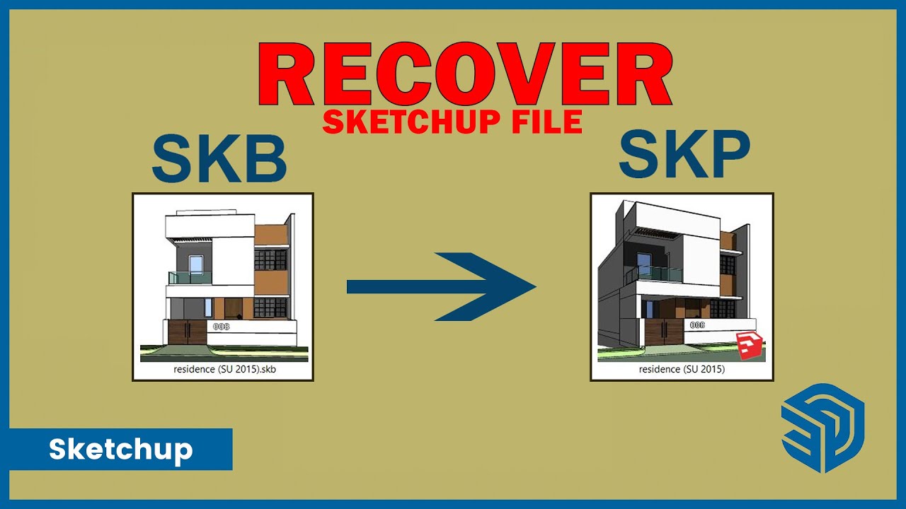 How to RECOVER Sketchup file from SKB file | Sketchup SKB file #skp #skb #sketchuptutorials