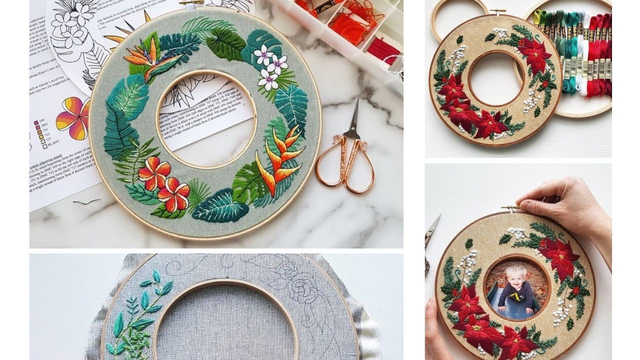 تطريز طارتين التطريز بأستخدام اتنين طاره ازاي تدمجي طارتين مع بعض embroidery double hoop