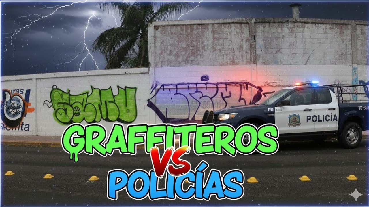 Graffiteros vs policías 🚔🔥 #graffiti