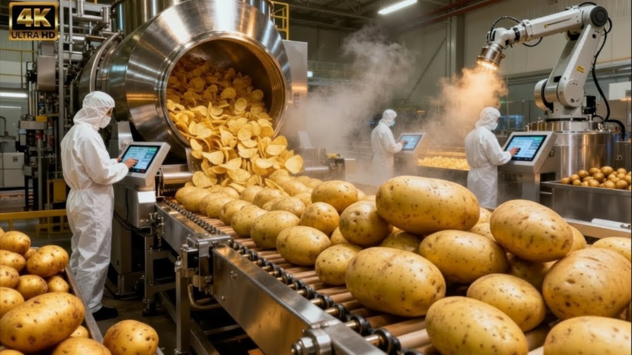 Inside the Pringles Production Line Oddly Satisfying Potato Chip Process