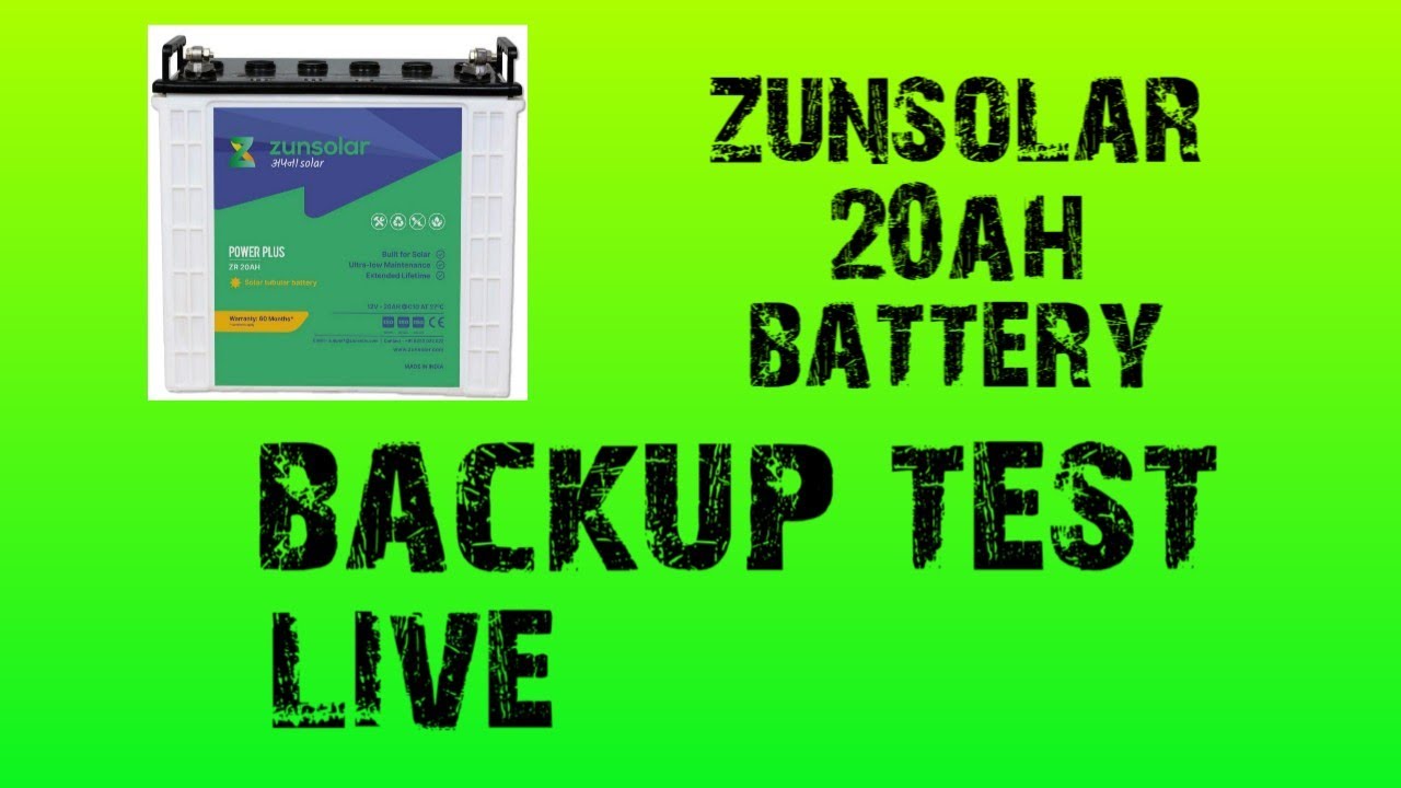 Zunsolar power plus 20ah solar battery 🔋 live test backup time only fan चलई  गेइ   लाइव देख लिजिये