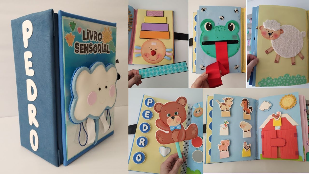 Livro sensorial de eva para bebês e crianças atividades personalizadas