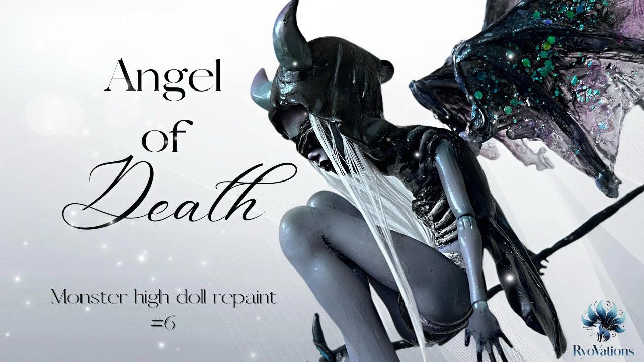 Angel of Death- OOAK figurine Monster high doll repaint